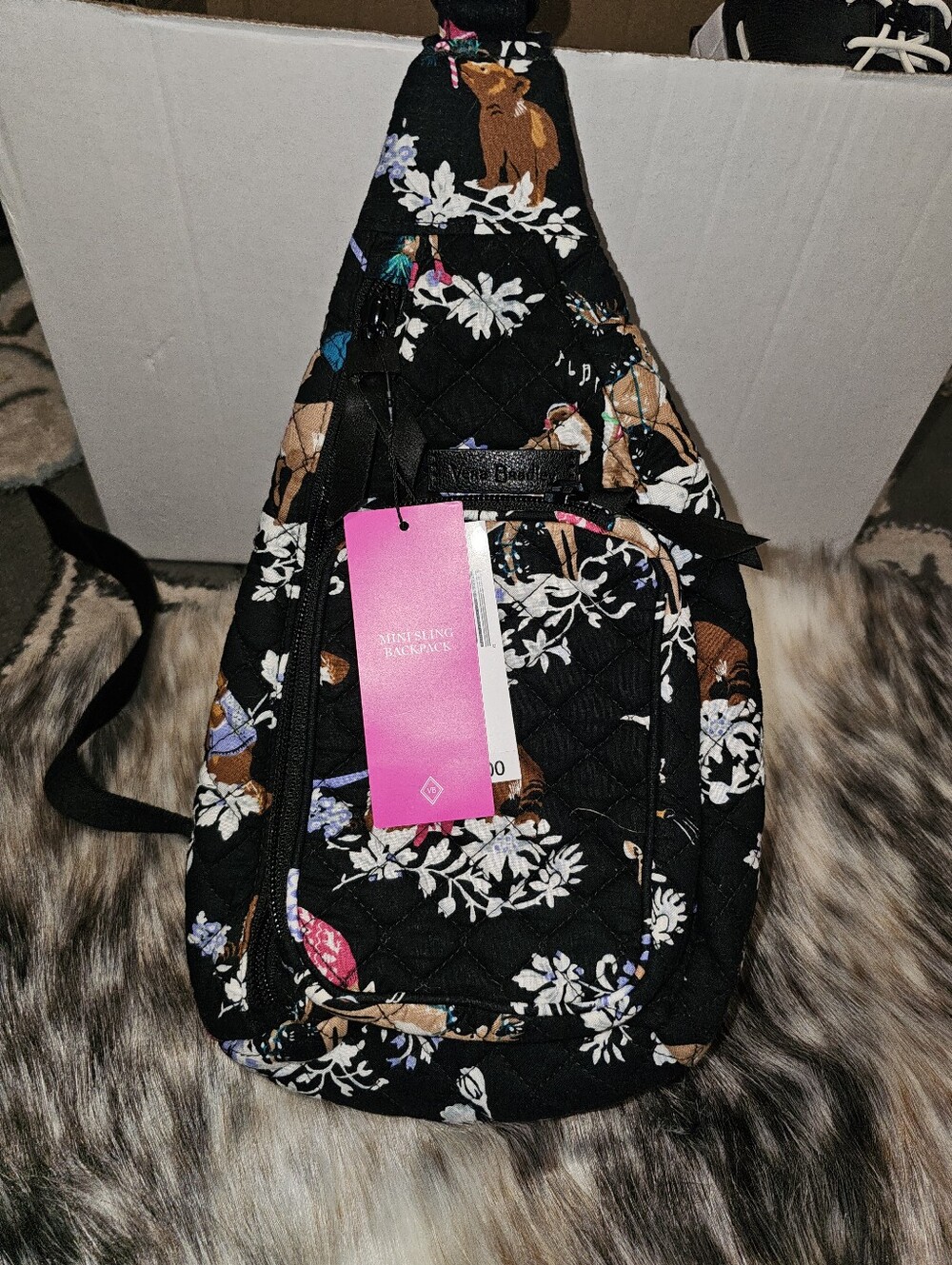Vera Bradley Mini Sling Backpack in Merry Mischief NWT